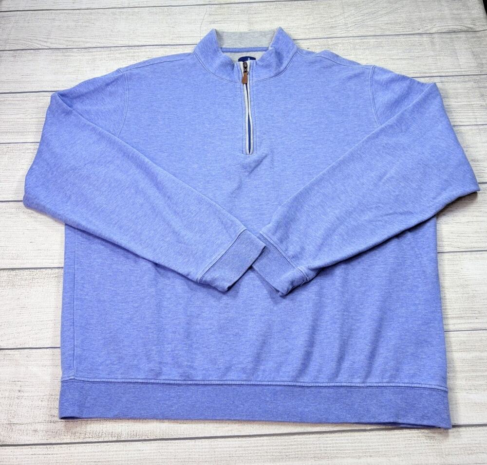 Johnnie-O Men's 1/4 Zip Sully Laguna Blue Performance Golf Sweater Size L